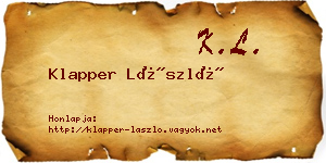 Klapper László névjegykártya